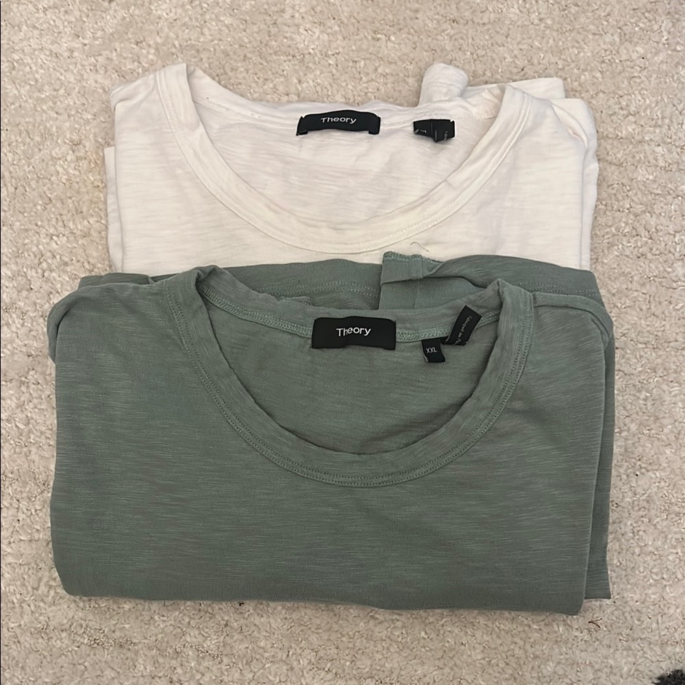 Theory White and Green T-Shirts